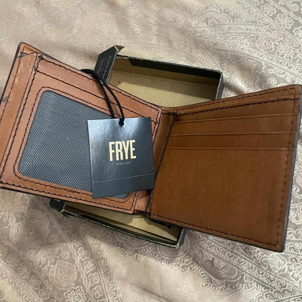 Frye Brown Leather Billfold Wallet